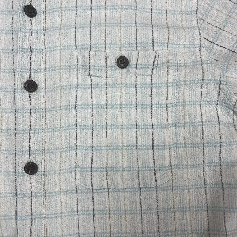 Patagonia Puckerware Men's Medium Short Sleeve Shirt Organic Cotton Seersucker